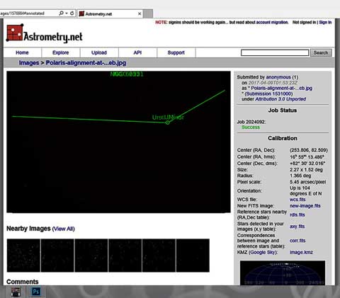 Palmia Observatory Resident Astronomer uses Astrometry.net