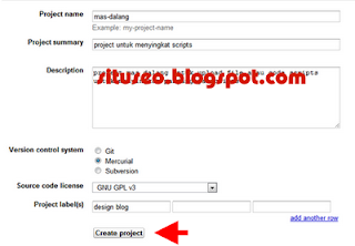 Upload javascript pada google code