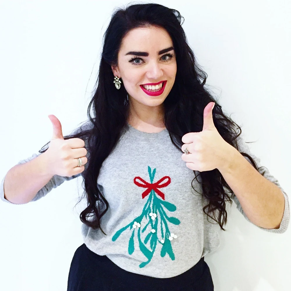 John Lewis mistletoe intarsia jumper - Christmas fashion blog