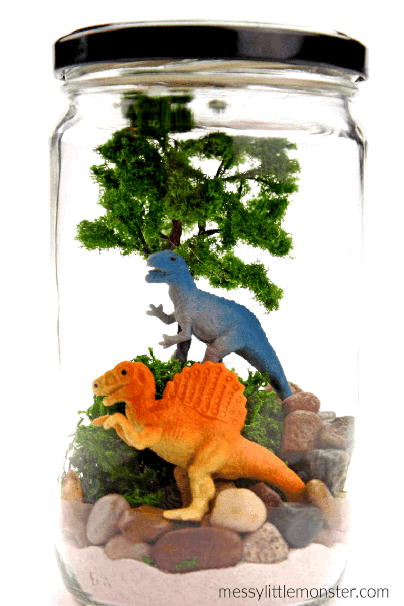 dinosaur jar terrarium