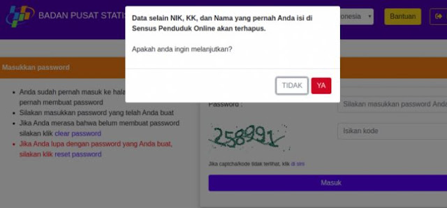 Tidak Bisa Login Sensus Online