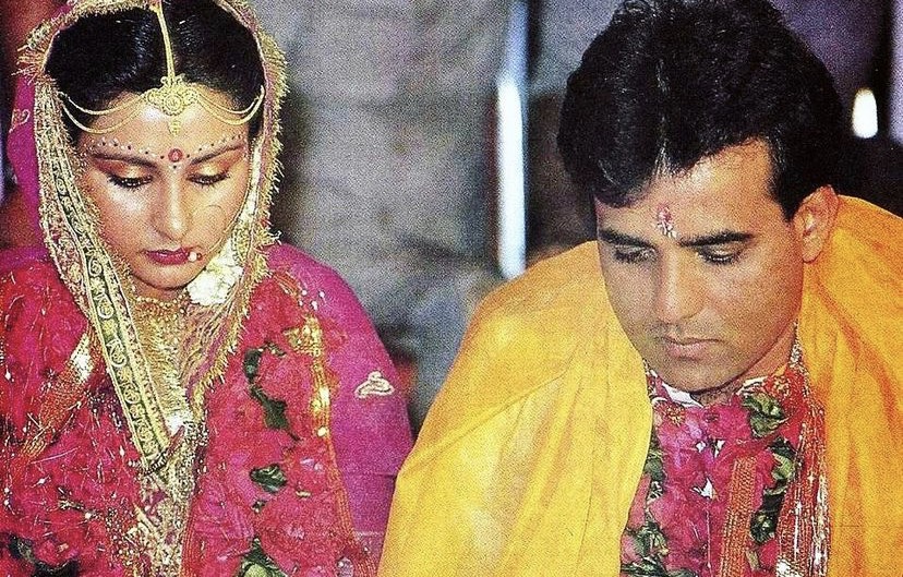 Poonam Dhillon with husband