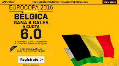 betfair Belgica gana Gales supercuota 6 Eurocopa 2016 1 julio