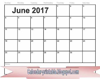 Free Printable Calendar June 2017