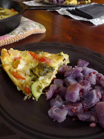 Frittata and Blue Adirondack potato home fries