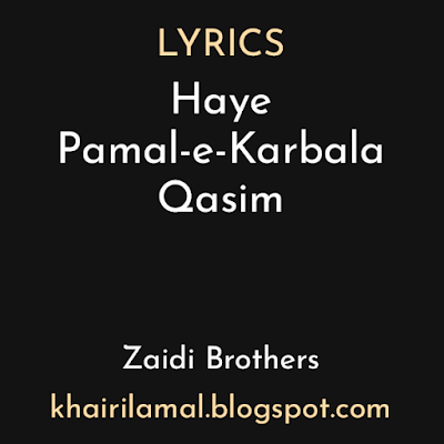 Haye Pamal e Karbala Qasim Noha Lyrics Zaidi Brothers