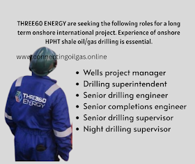 THREE60 ENERGY are seeking the following roles for a long term onshore 