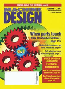 Machine Design...by engineers for engineers 2007-01 - 11 January 2007 | ISSN 0024-9114 | PDF HQ | Mensile | Professionisti | Meccanica | Computer Graphics | Software | Materiali
Machine Design continues 80 years of engineering leadership by serving the design engineering function in the original equipment market and key processing industries. Our audience is engaged in any part of the design engineering function and has purchasing authority over engineering/design of products and components.