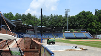 A look up the right field line toward home plate