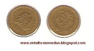 20 pesos colombia 1992