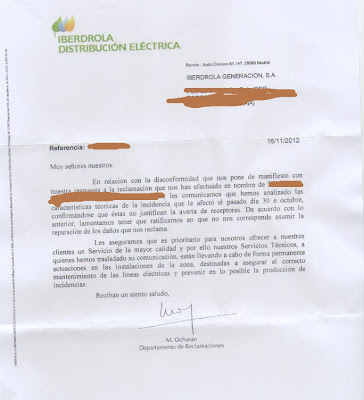 Reclamación de cliente a Iberdrola