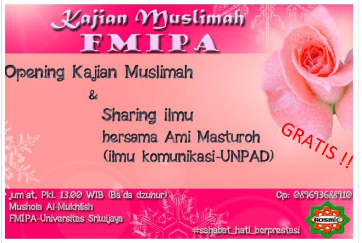 Tema kajian muslimah KANTIN MIPA UNSRI ~ Desti's Blog 