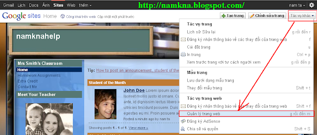 Cach dung Google Site de chua file CSS - http://namkna.blogspot.com/