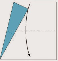 Bước 3: Gấp đôi tờ giấy theo chiều từ trên xuống dưới.