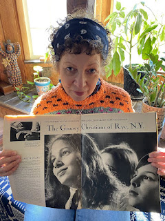 Kristen Skedgell holds the May 14, 1971, edition of Life magazine, which included a story about the religious cult Skedgell joined when she was a teenager. Skedgell is the main subject shown in the magazine photo. (Afaa M. Weaver)