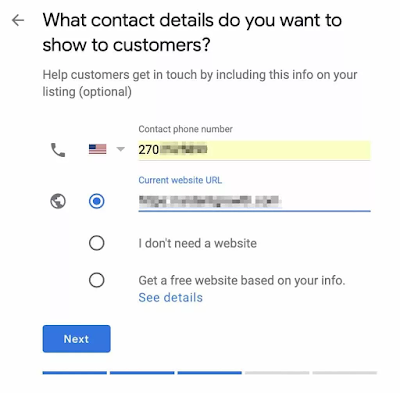 Google My Business Contact Information