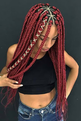 37 Unique Triangle Box Braids Hairstyles 2019 Funky For Black Women