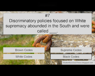 The correct answer is Black Codes.