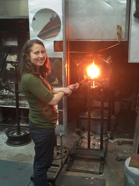 Working with hot glass at Patterson Glassworks