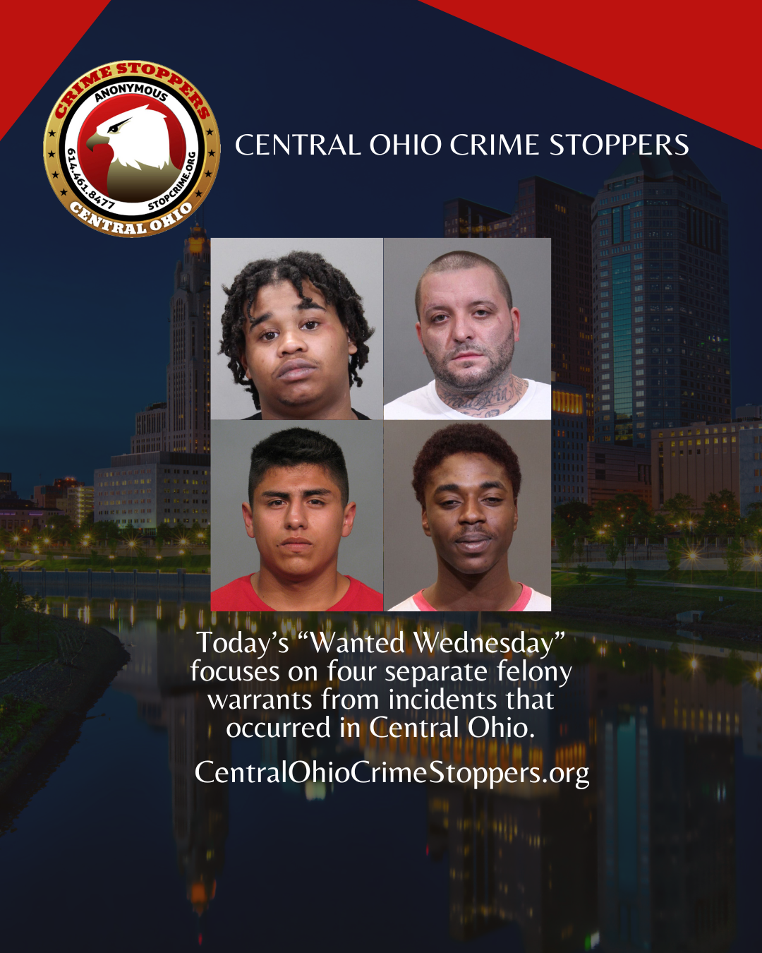 Today’s Wanted Wednesday focuses on four separate felony warrants from incidents that occurred in Central Ohio.