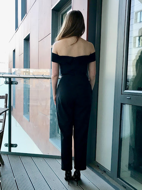 Diary of a Chain Stitcher: Black Tuxedo Jumpsuit in suiting and satin from the Cloth House