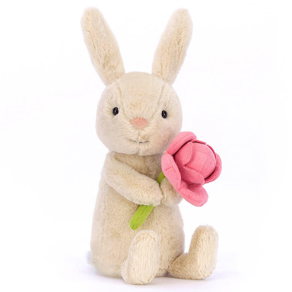 Jellycat Bonnie Bunny With Peony - Made from 100% Polyester - All UK Deliveries are Tracked
