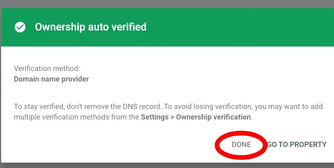 Google Search consol ownership verification