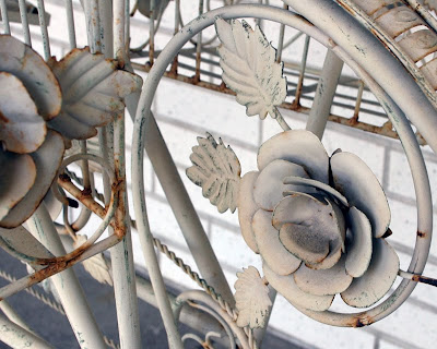 wrought iron bike rose detail