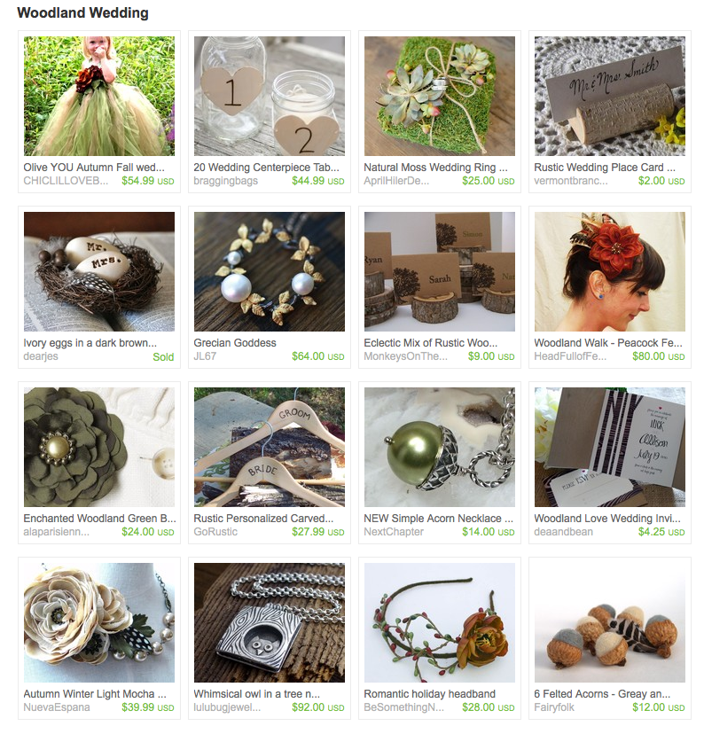 Here are Woodland Wedding finds on Etsy Check out my Treasury HERE