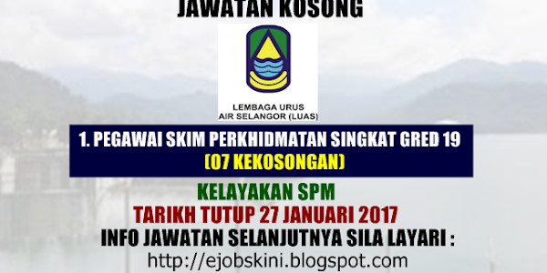 Jawatan Kosong Lembaga Urus Air Selangor - 27 Januari 2017