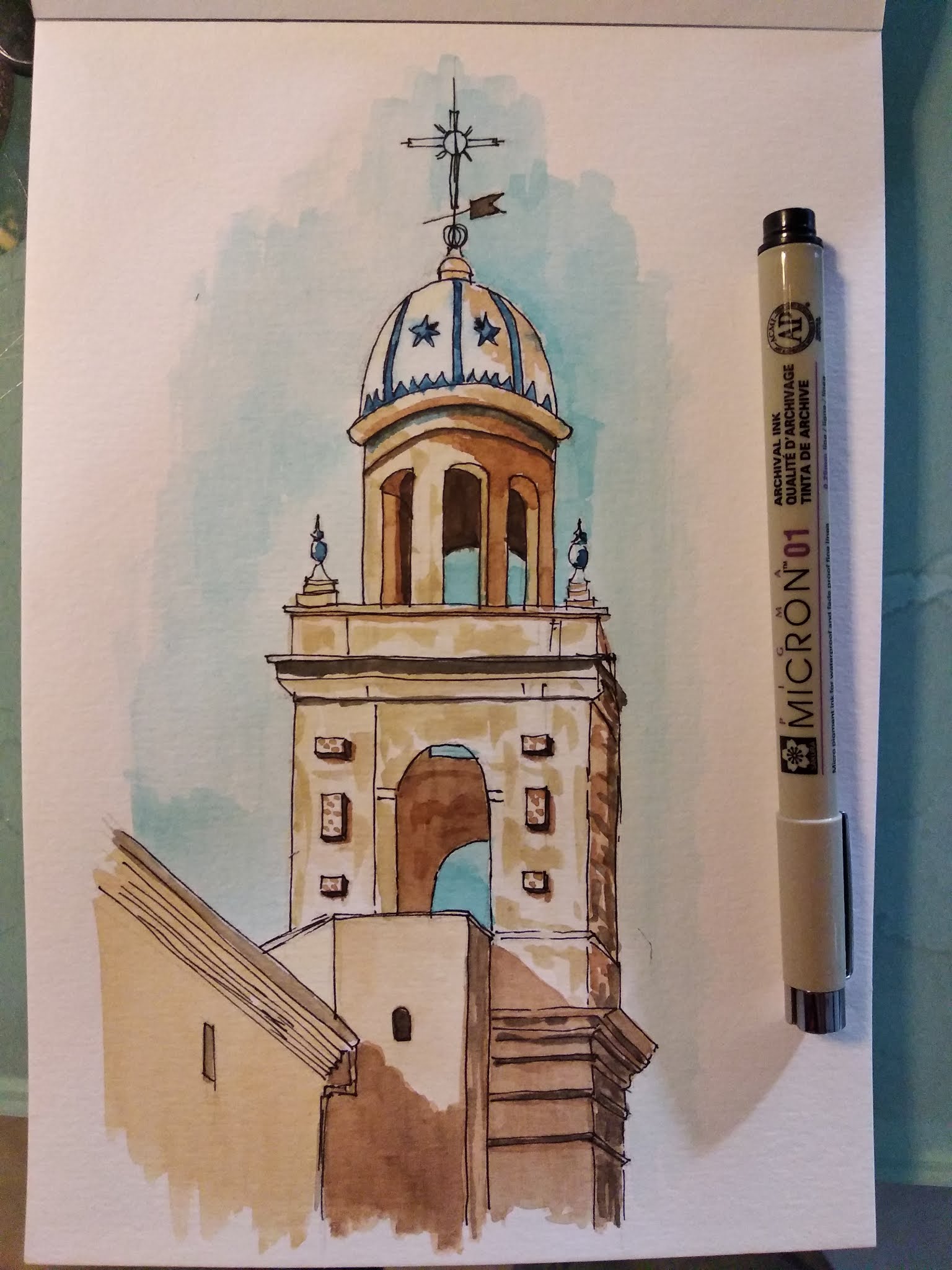 the tower of a church