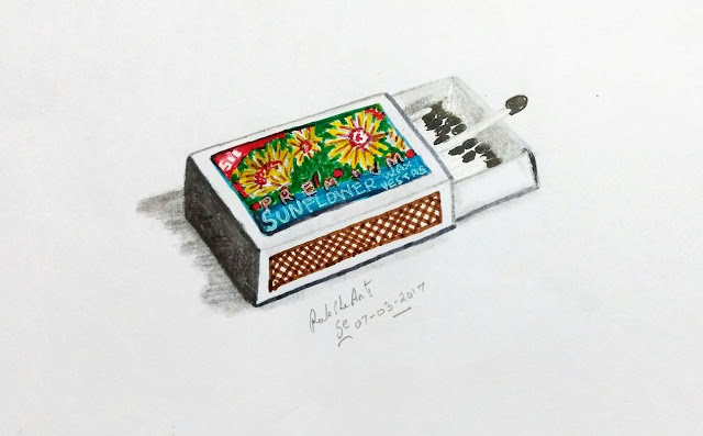 PENCIL DRAWING - MATCH BOX