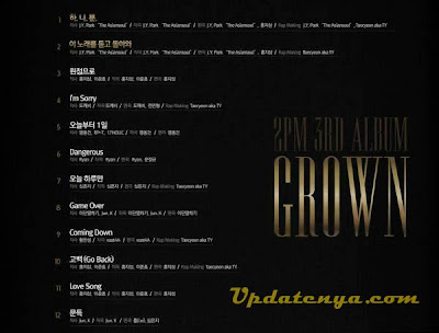 Daftar Lagu Album Ketiga 2PM “Grown”