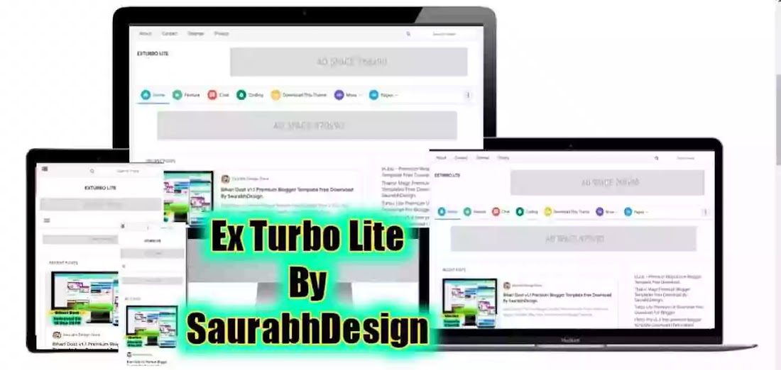 Ex Turbo Lite Premium Blogger Template Free Download By SaurabhDesign.