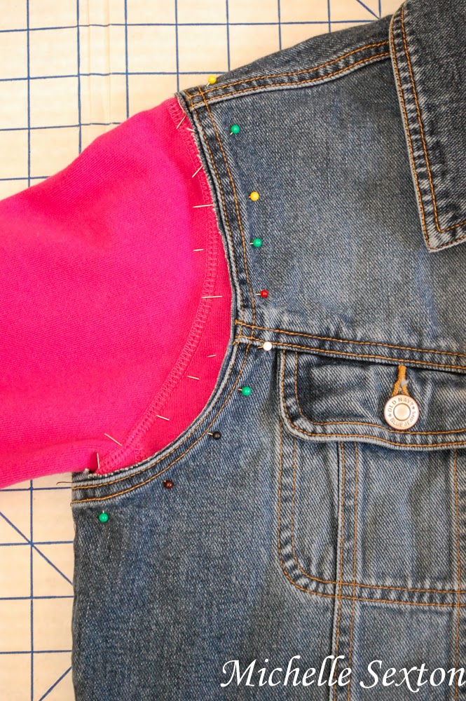 sew along seams of arm holes after pinned