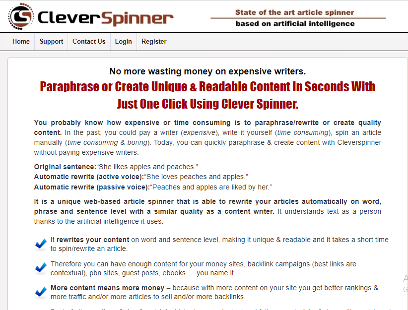 Clever Rewriter Article Rewriter tool