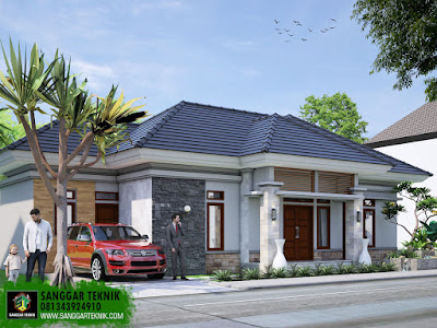 DESAIN RUMAH BALI MODERN DILAHAN 10x15 DENGAN KONSEP TROPIS MODERN