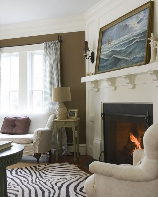 Living room fireplace decor