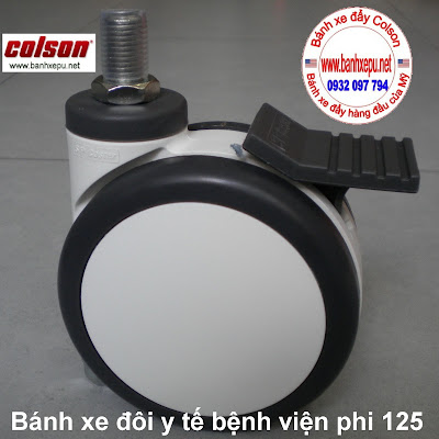 Bánh xe giường bệnh y tế Colson phi 125 có khóa | CPT-5854-85BRK4 www.banhxedaycolson.com