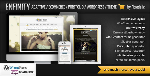 Enfinity - Adaptive Ecommerce Portfolio WP theme - ThemeForest Item for Sale