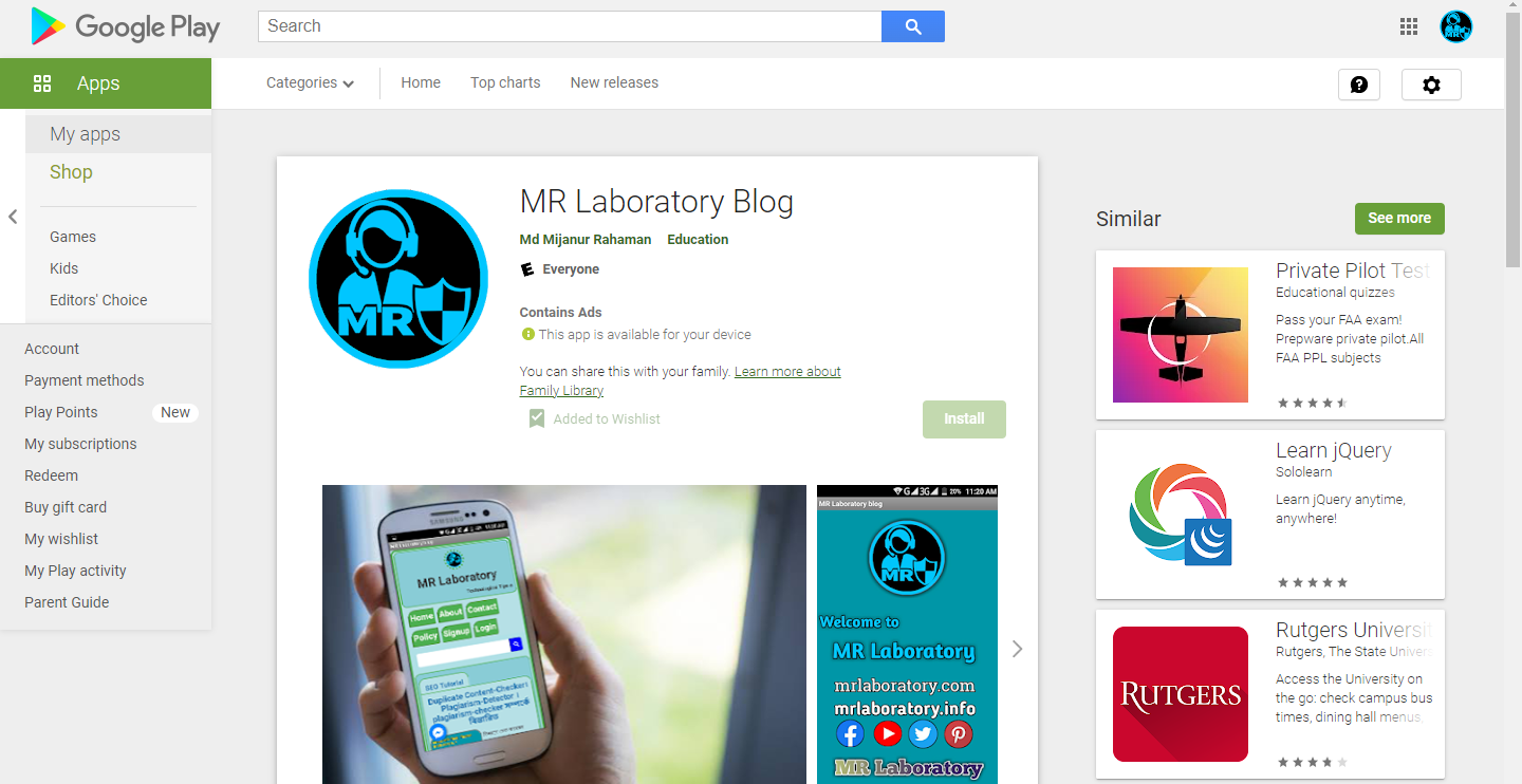 MR Laboratory Android app