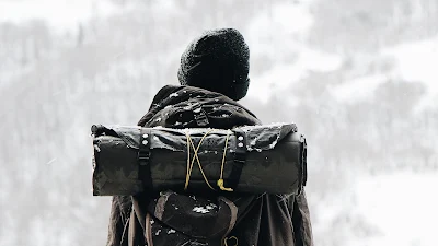 Snow, Alone Man, Tourist, Traveller, Backpack