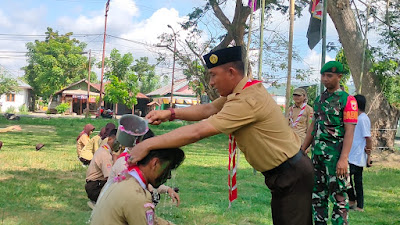 Danramil 1315-04/Tibawa Pimpin Upacara Pembukaan Saka Wira Kartika Angkatan Ke V Tahun 2023