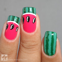 Como Fazer Unhas Decoradas - Melancia 2