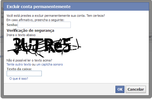 excluindo conta facebook definitiva