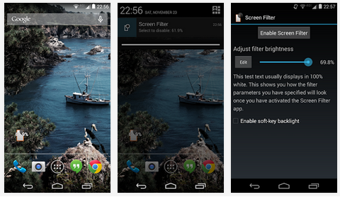تطبيق مجاني للأندرويد للحفاظ علي العين من أضرار الشاشة Screen Filter APK 1.3