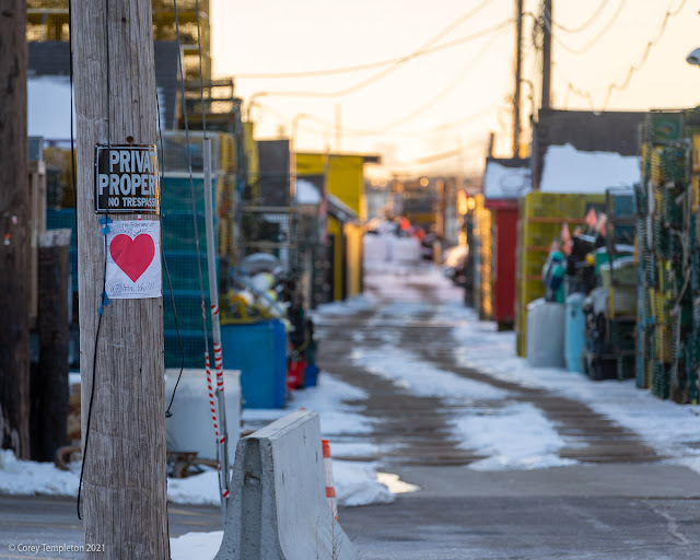 Portland, Maine February 2021 Photo of Valentines Heart at Widgery Wharf.