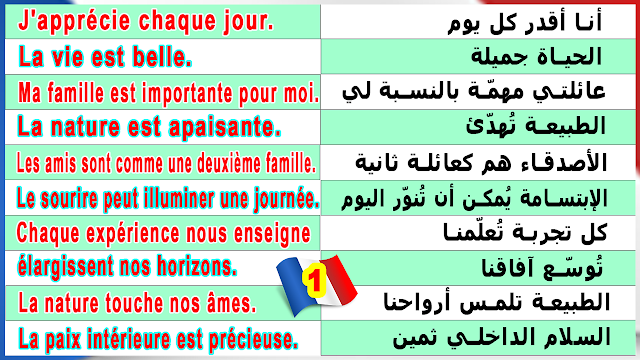 الدرس 1 تعلم الفرنسية بسرعة كل يوم 10 جمل أكثر أهمية للحفظ مع الاستاذ بالنطق + للتحميل PDF