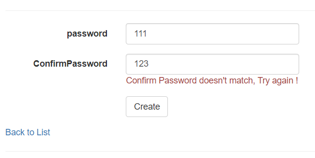 How To Validate Password And Confirm Password in MVC