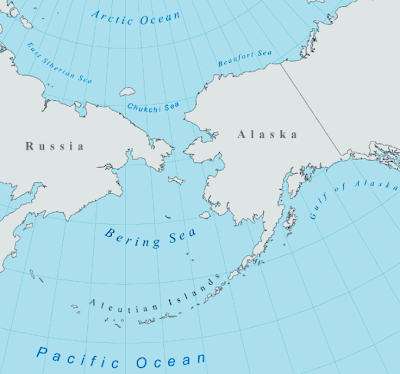 You'll notice that, in this map, the proximity between Alaska and Russia is